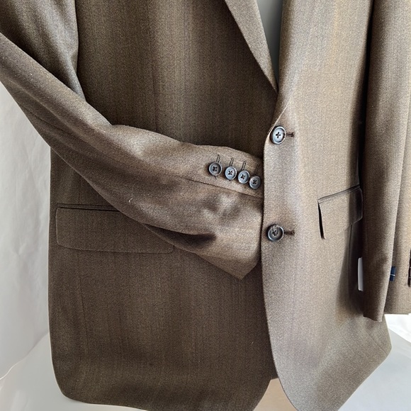 Ralph Lauren 2-Button Blazer Brown Silk Jacket Blazer New 46 Long - Picture 15 of 16